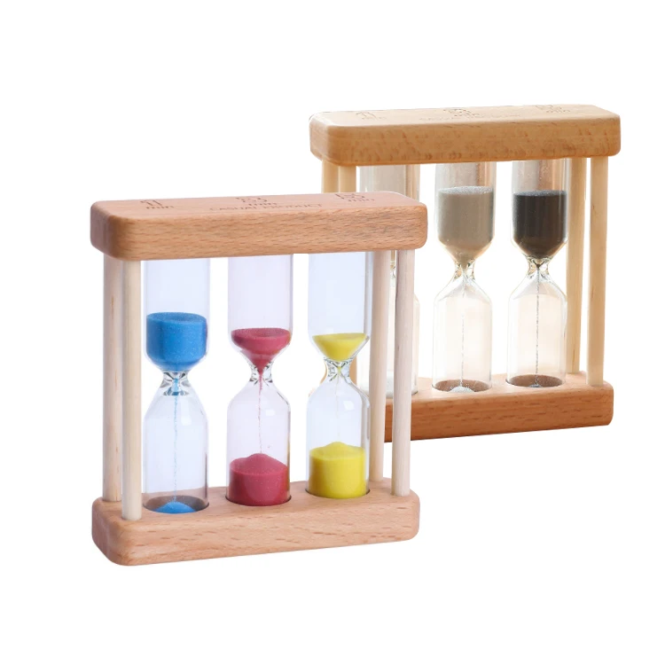 3 in 1 Promotional 1 3 5 Minute Wooden Tea Sand Timer Hourglass