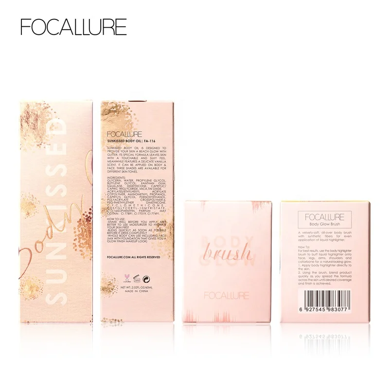 
FOCALLURE 2019 New Fashion Wholesale Glitter Body Highlighter Oil for Summer Use 