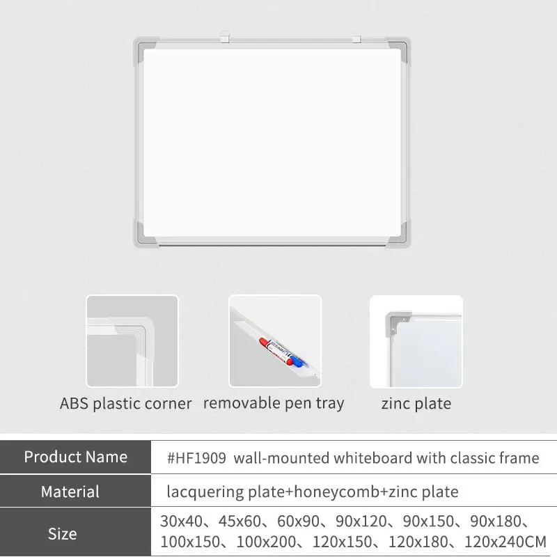 Customize Size Aluminium Frame Office School Dry Erase magnetic White writing Board whiteboard for kids