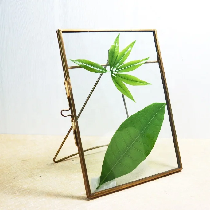 Factory direct wedding gifts decorative brass and copper hanging picture frame wholesale gold metal glass photo frames 4x6