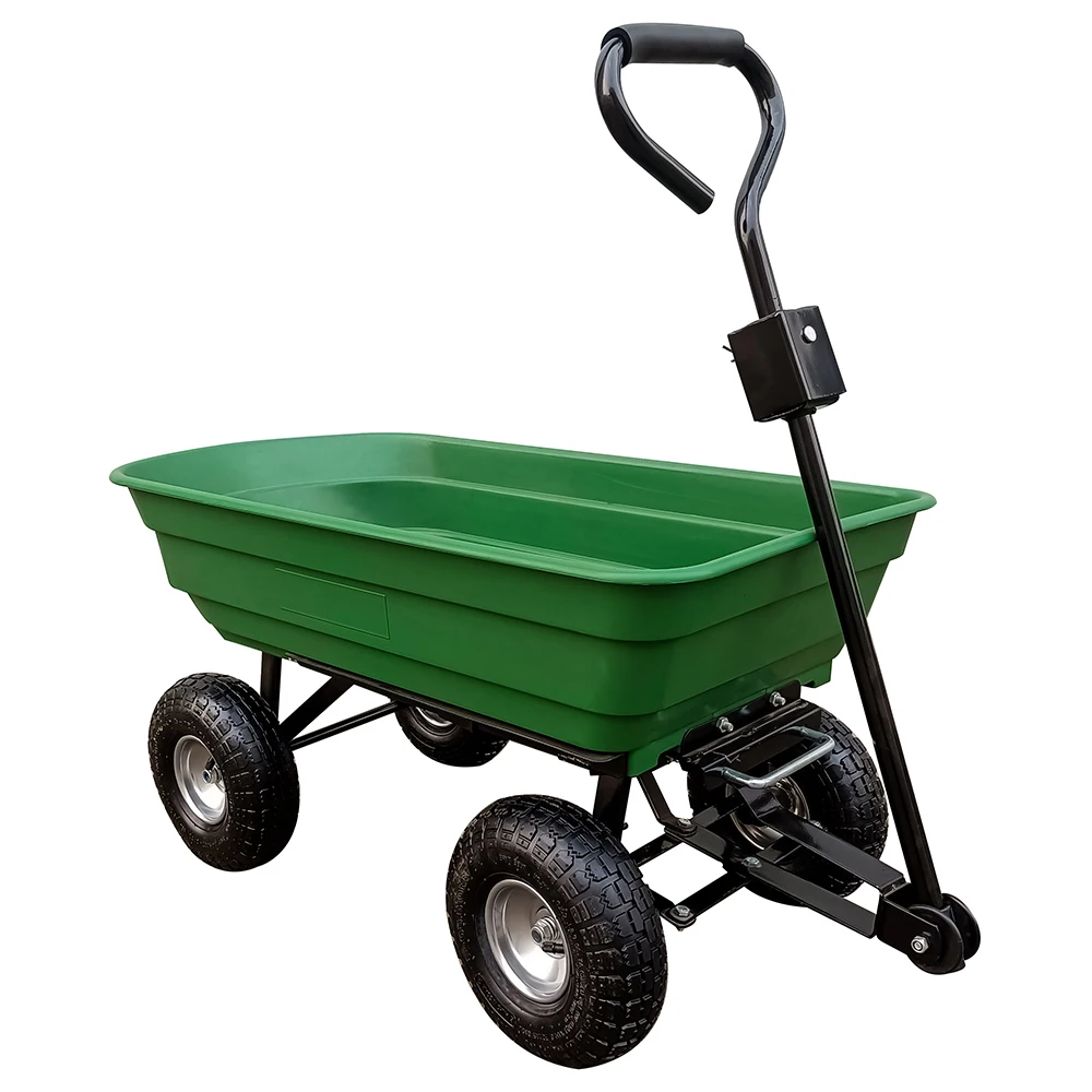 Vertak 4 Wheels Steel and Rubber Camping Trolley Wagon 300kg Load Capacity Garden Cart