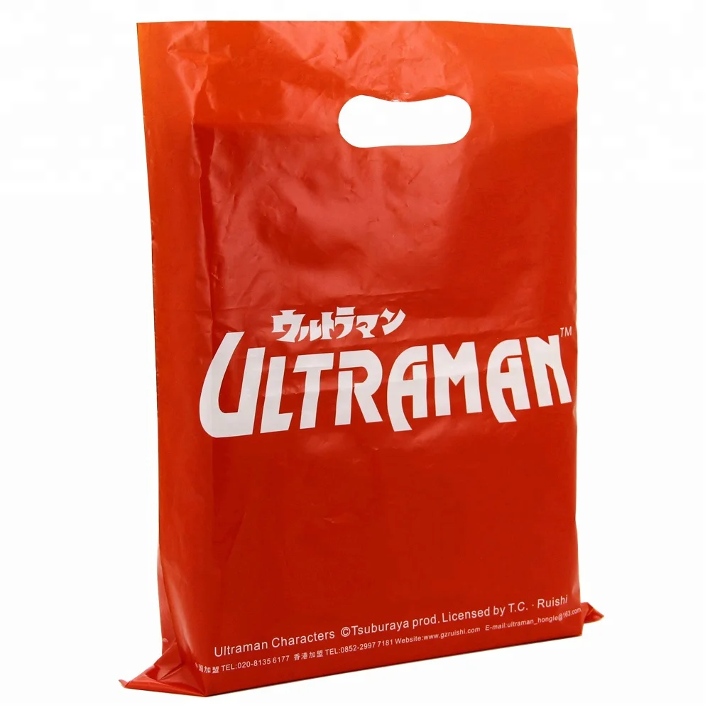 Пользовательский печатный логотип die cut shopping bag пластиковый