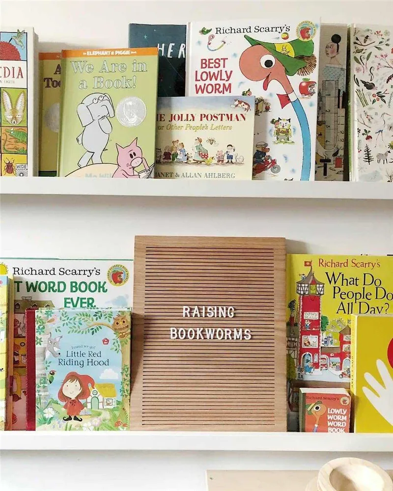 Rectangle Shape Handcrafts Display Board Menu Board Solid Wood Letter Board For Nursery Decoration