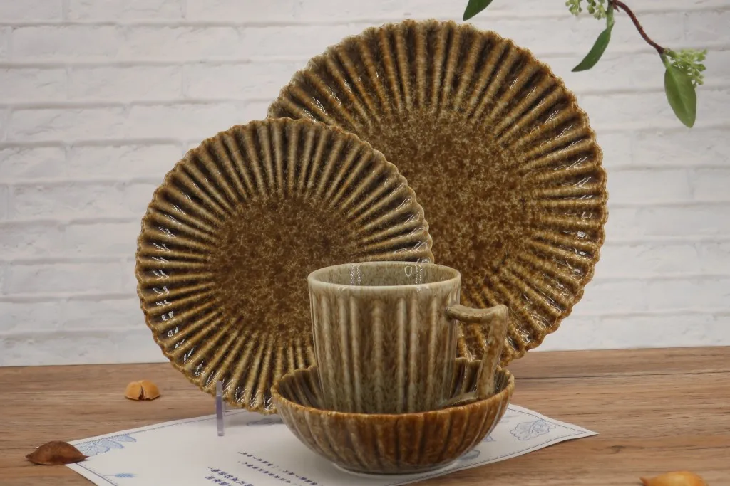 
Wholesale Hand Painted Ceramic Tableware Set Plate Cup Dinnerware Sets 