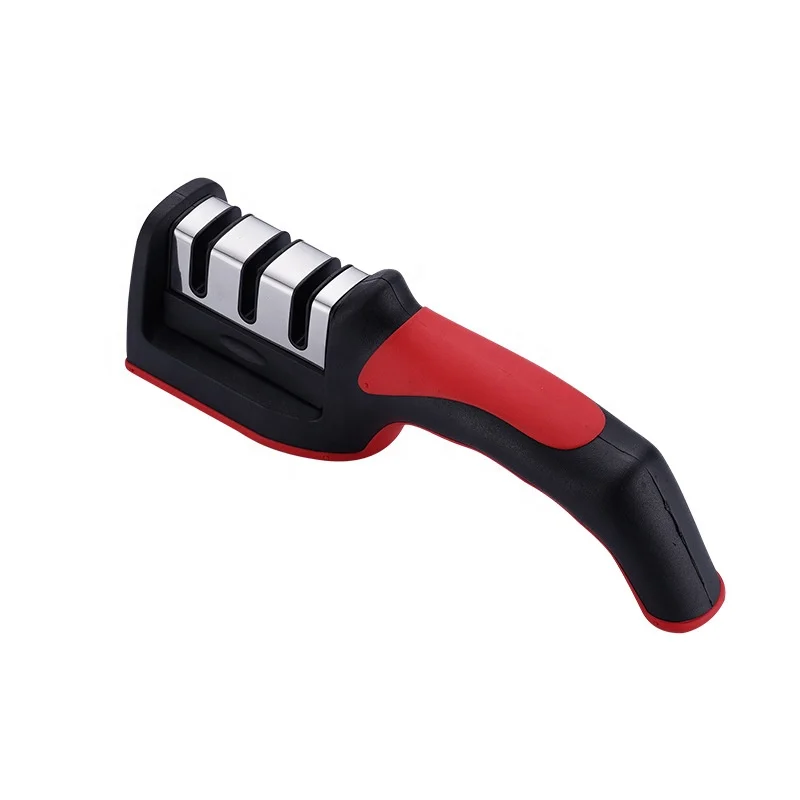 High Quality 3 Piece Set Handheld Plastic Diamond Knife Sharpener Kitchen Knife Sharpener