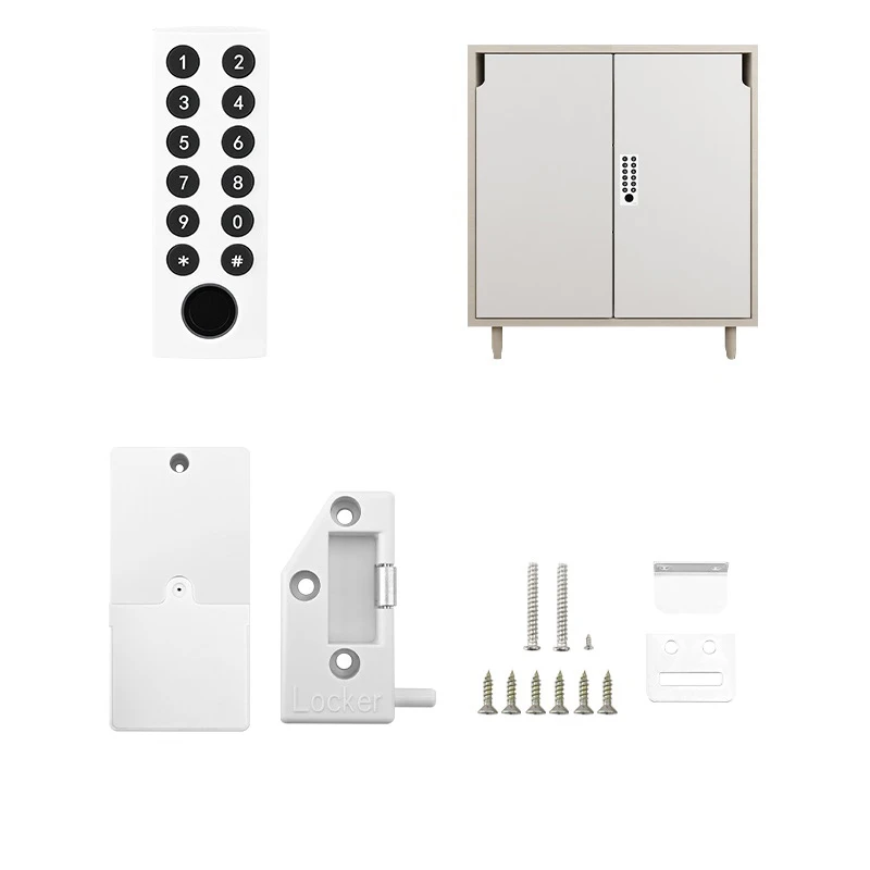 gym public office furniture biometric locker keypad password digital code  fingerprint drawer cabinet lock