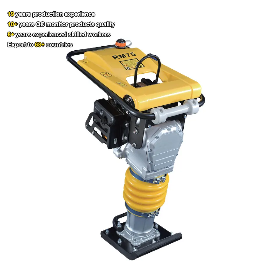 PME-RM75 6.5HP Powered Walk Behind Ground Earth Rammer Vibrating Tramper Machine Rammer Tamping