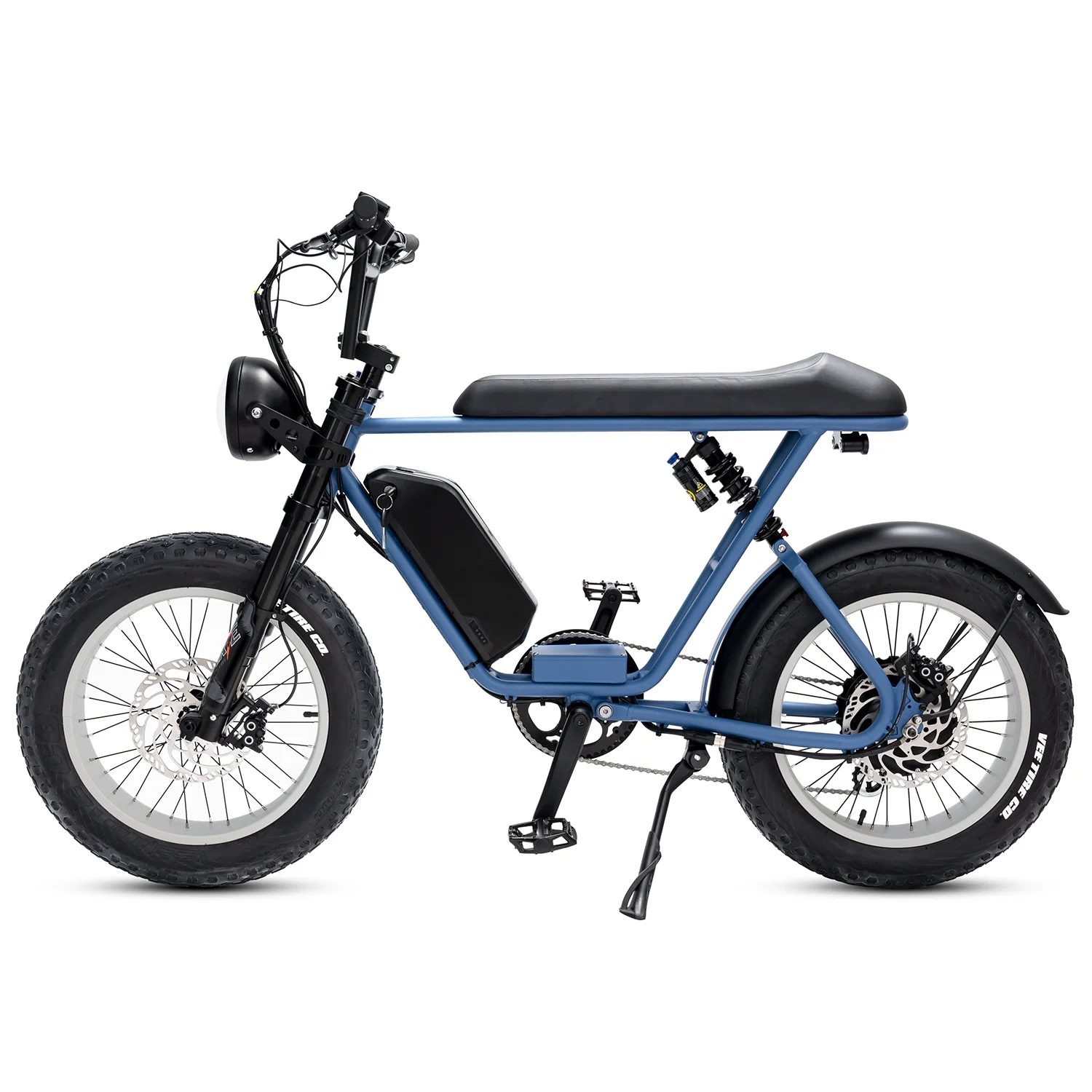 2024 Mario Retro-MX Full Suspension Matte Blue  Unfolded Electric Bike with MAC 1000w Motor 45m/h fast speed off road