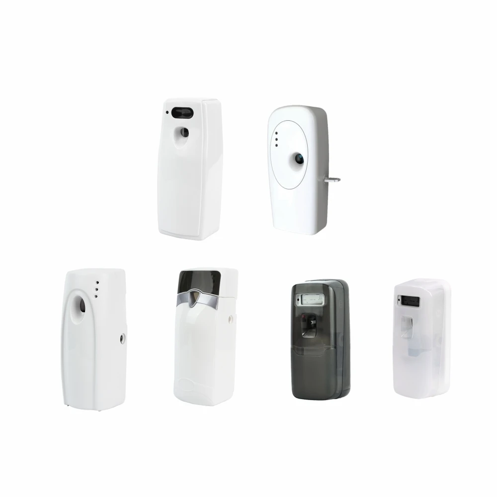 Hot Sale White Wall Mount Plastic LED Perfume Dispenser Programable LCD Aerosol Dispenser for Bathroom Restroom AEROSOL FAMILY