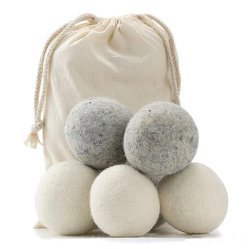 Premium Wholesale New 100% Wool Dryer Balls in Stock Organic Handmade Custom White Felt 6cm Wool Drying Ball