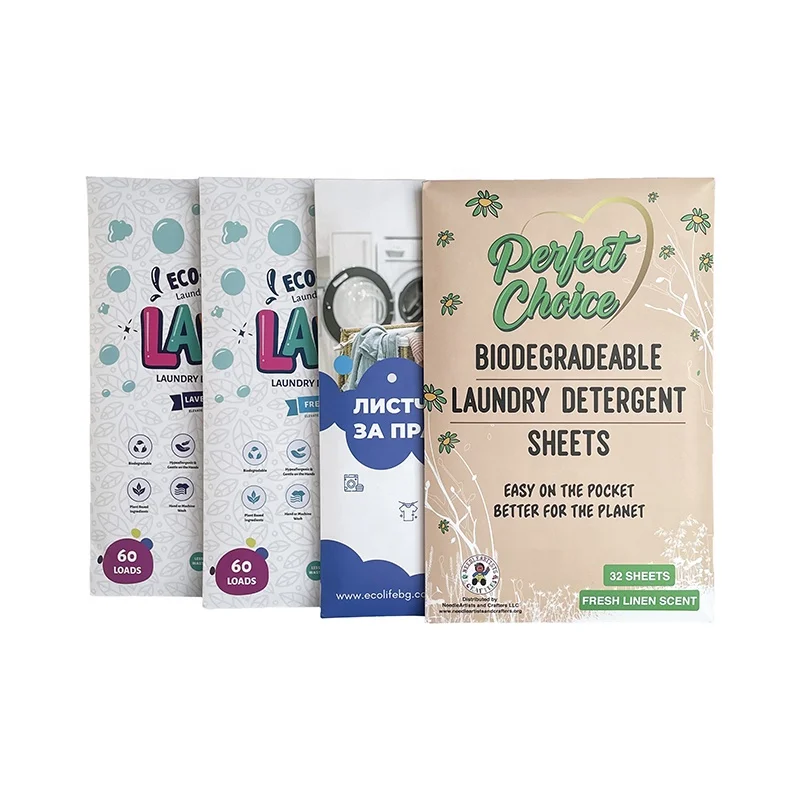 Biodegradable detergent laundry sheets Super Condensed Washing Tablets Sheets Baby Laundry Detergent Sheet