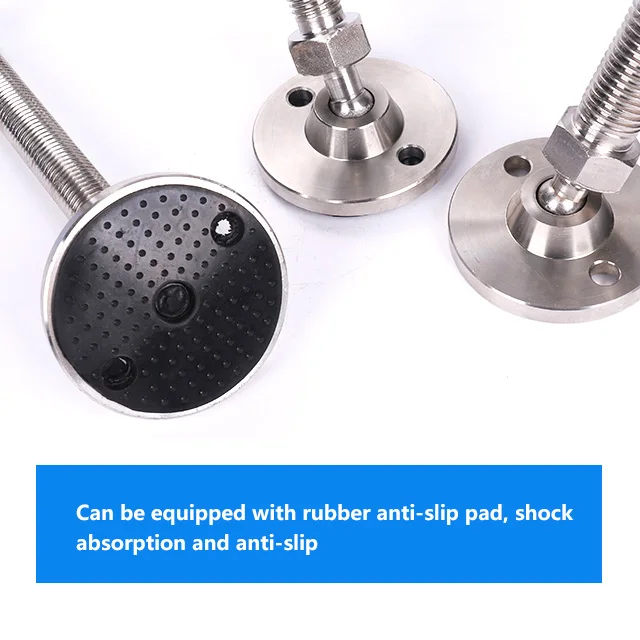 Industrial 304 stainless steel heavy duty leveling feet universal swivel adjustable feet M16 with base dia 100mm
