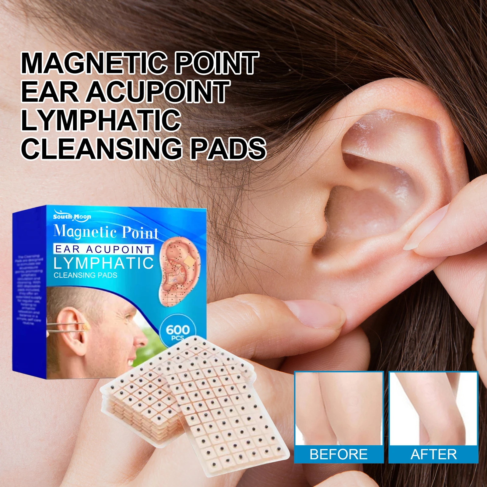 Hot trending products 2024 health care patch magnetic point ear acupoint lymphatic cleansing pads for reduce lymphadenectasis