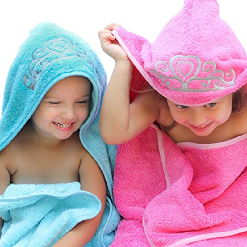 100% cotton baby hooded towel embroidered to be a princess