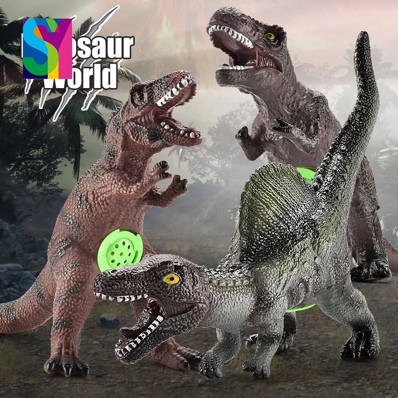 SY Dinosaur Toys Model Simulation with Sound Plastic Children Educational Animal Plastic Toys for Kids Pretend Play Set