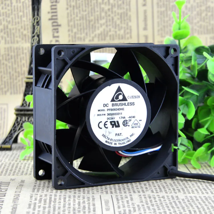 Original 9cm 9038 24v 1.74a Violent Large Air Volume Industrial Frequency Converter Fan Pfb0924dhe Cooling Fan
