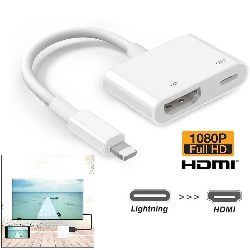 Converter Cable For Apple Lightning To HDTV 1080P Digital AV TV Adapter Cable White For iPhone Custom lightning to hdTV