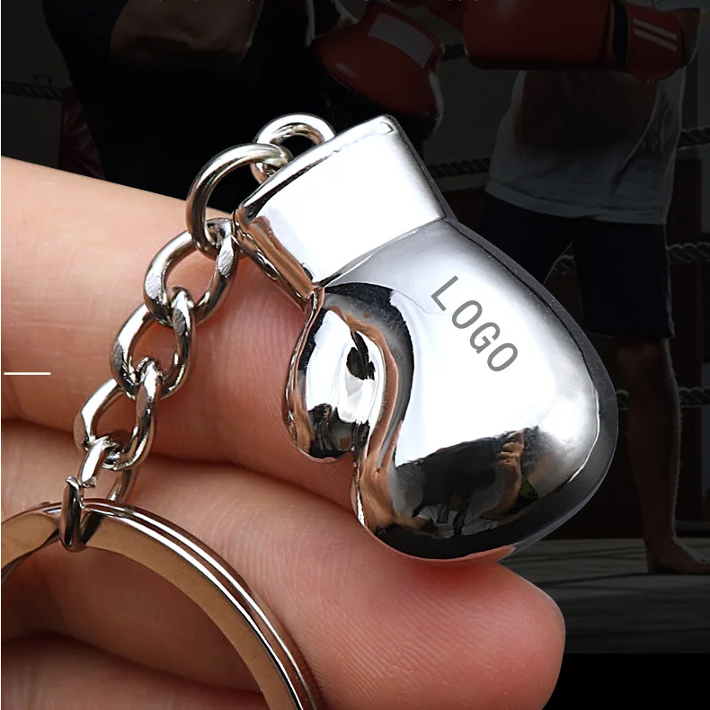
New Fashion Metal Key Rings For Boxing Gloves Gym Gift 3d Metal Boxing Gloves Keychain 