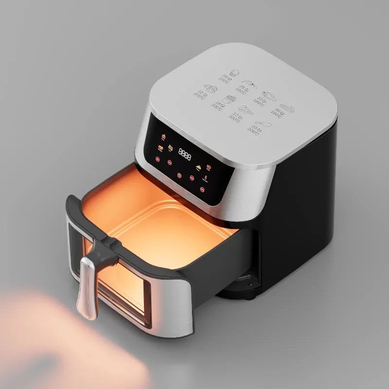 OEM 3 in 1 Household Commercial Potato Chips Fryer 220 Volt Oiless Mini 10L Stainless steel visible Air Fryer