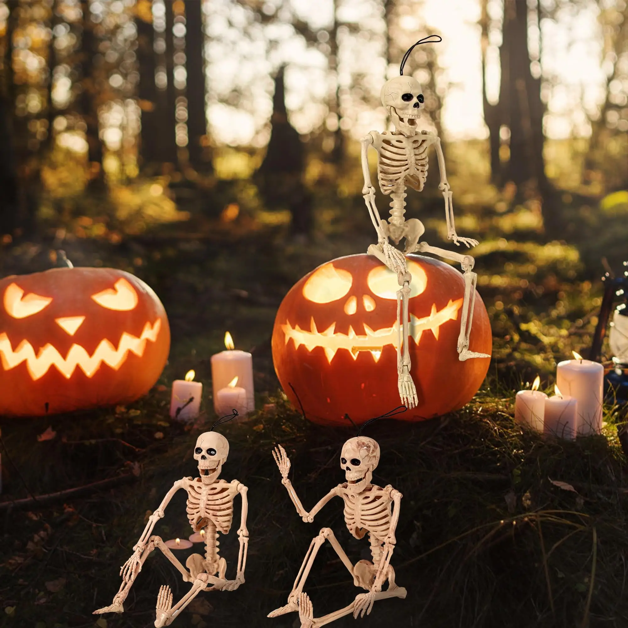 JOYEN Wholesale Halloween Skeleton Decorations Human Bones for Halloween Party with Movable Joints for Haunted Houses