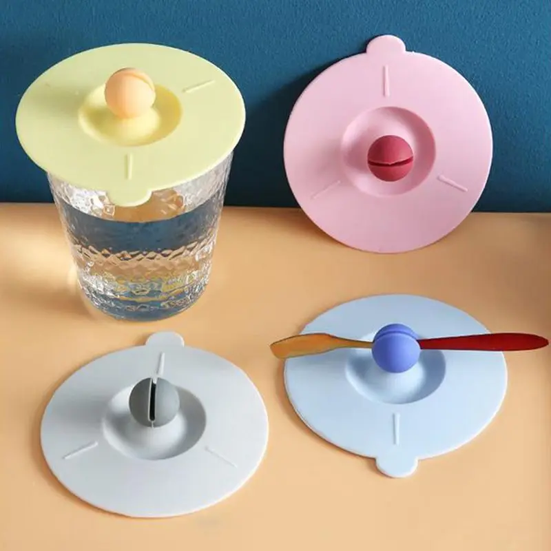 Factory silicone cup cover Round Ceramic cup, glass water cup, tea cup accessories Dust proof mug lid