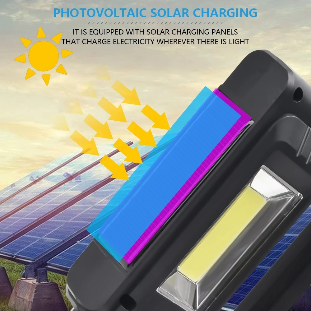 2022 NEW solar charge Portable hand lamp Searchlight waterproof Super Bright LED flashlight