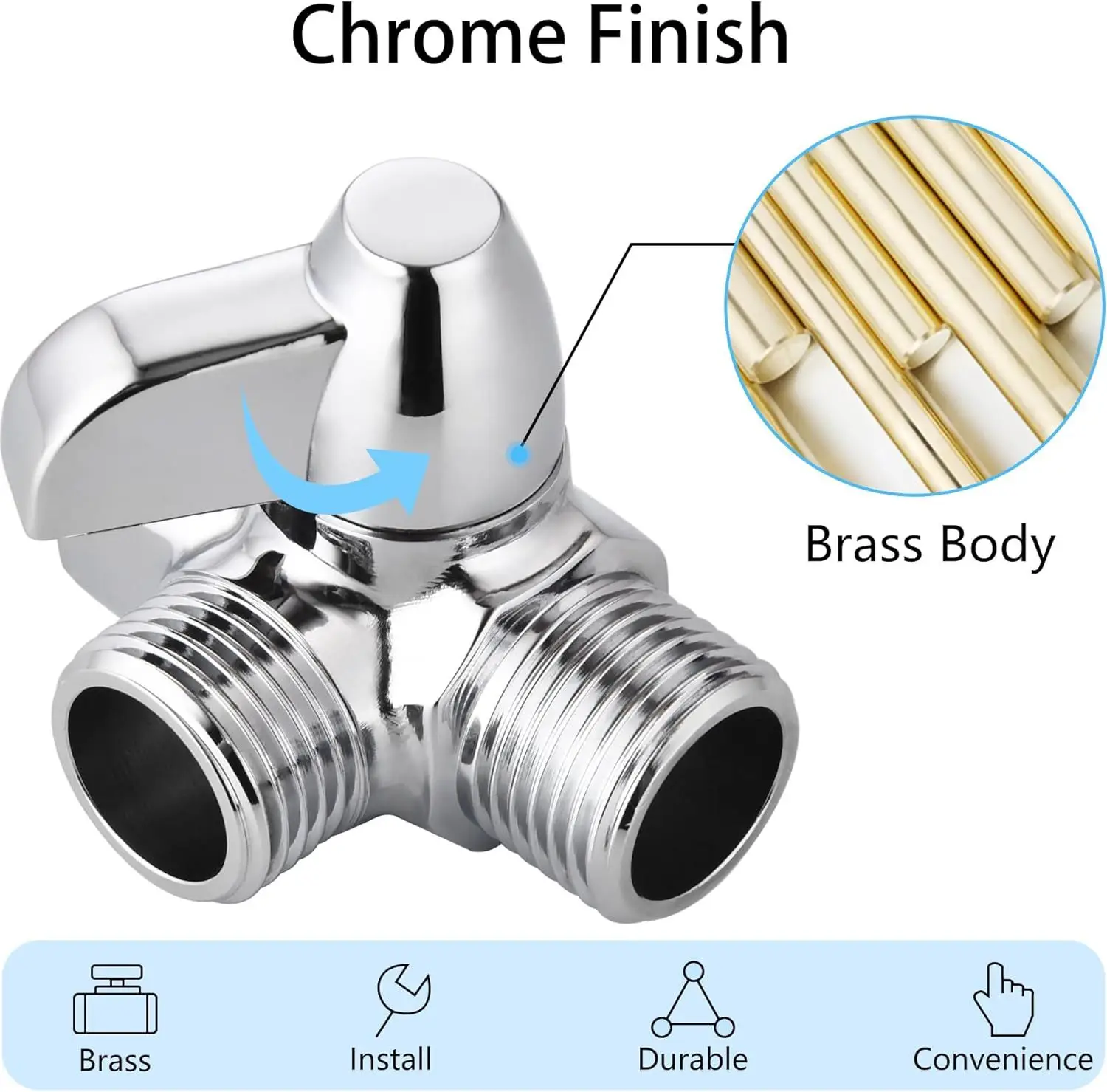 G1/2 2 Way Diverter Valve Hand Fixed Shower Head Brushed Nickel Brass Shower Arm Diverter Valve shower water filter