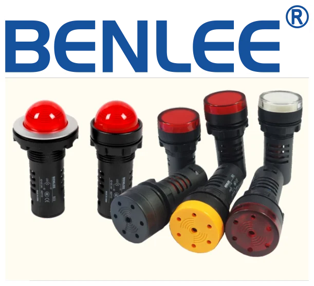 22mm IP65 Buzzer BENLEE  12V 24V 110V 220v industrial plastic Flashing buzzer with lamp