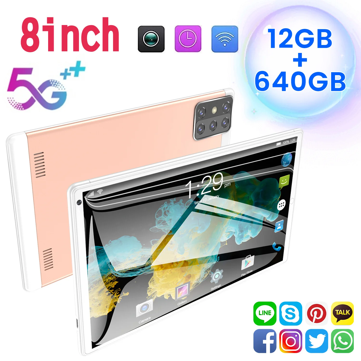  M Amazon Android Tablet PC Oem Smart Home 8 Inch Earphone Camera USB WIFI Status Wall Jack Power fingerprint Mini