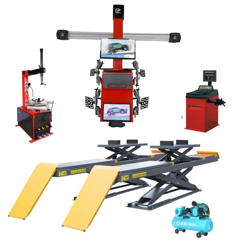 Scissor car lifting platform and multi-language free update computer wheel alignment- machine 3d four  wheel aligner