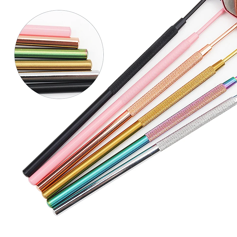 Новое зеркало из нержавеющей стали в форме сердца с ручным увеличительным зеркалом для наращивания ресниц