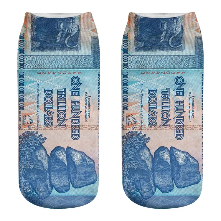 China Supplier Personalized US Dollar Money High Quality  3D Customized Socks