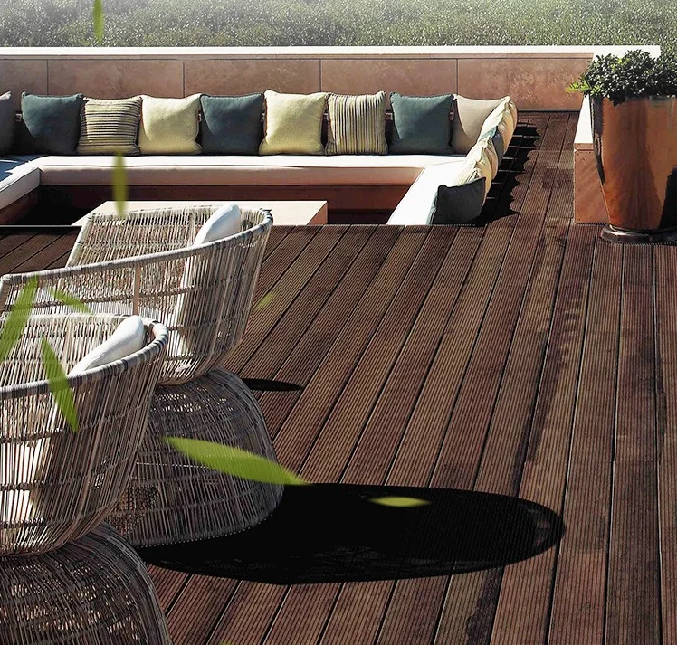 Manufacturer Wear-Resistant Piso De Bambu Strand Woven Tile Flooring for Courtyard Garden Park Seaside