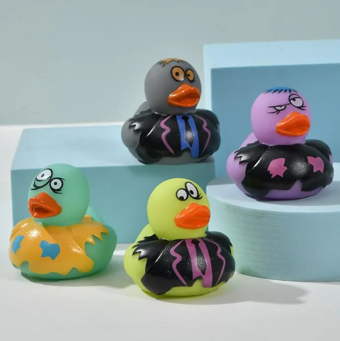 Bath zombie duck wholesale rubber duck grip squeeze decompression Duckling Children Water Toy Duck