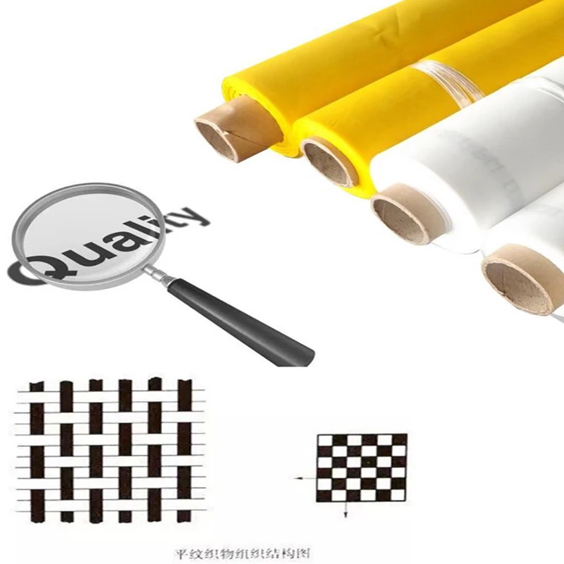 Polyester Silk Screen Printing Mesh Bolting Cloth 80 150  Mesh White Yellow Plain Style Thread