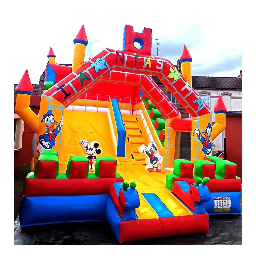 Big Slide Inflatable Water Slide Commercial PVC Inflatable Bounce House Dry Slides Inflatable Castle For Party Rentals