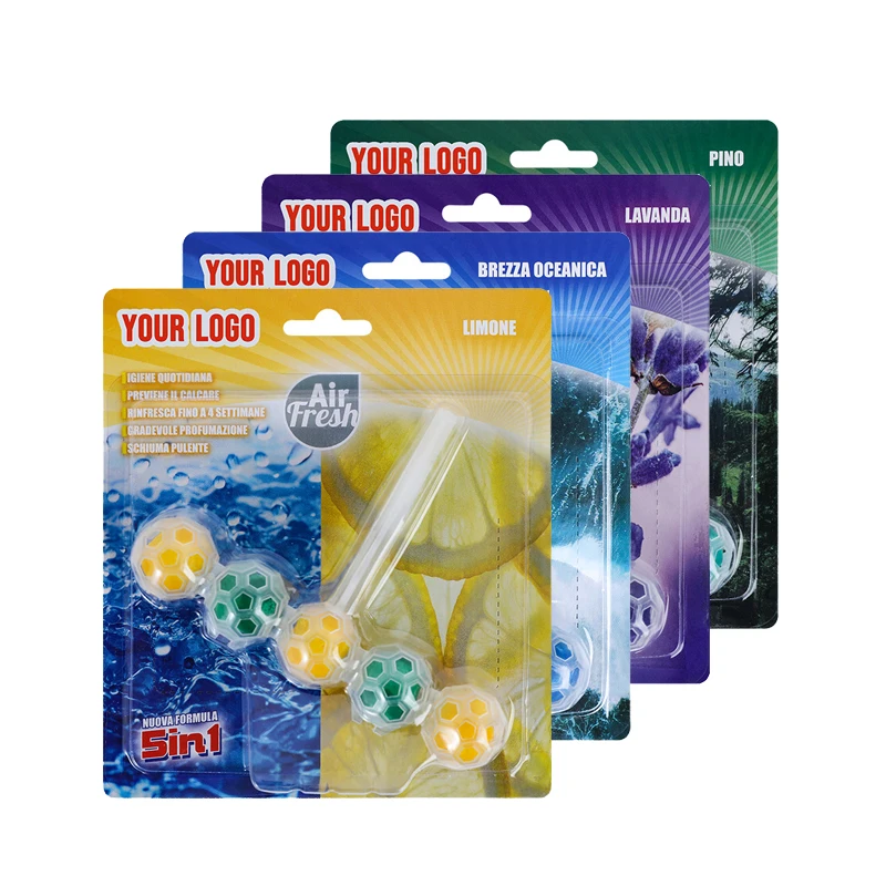 Low Moq 5 In 1 Wc Cleaner Hanging Soild Shape Ball Toilet Bowl Cleaner Automatic Toilet Rim Block