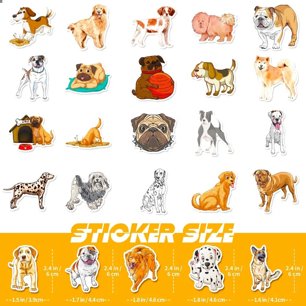 50pcs Dog Stickers, Animals Golden Retrievers Dalmatians Graffiti Stickers, Internet Celebrity Pet Dogs, Fun Stickers, T01040926