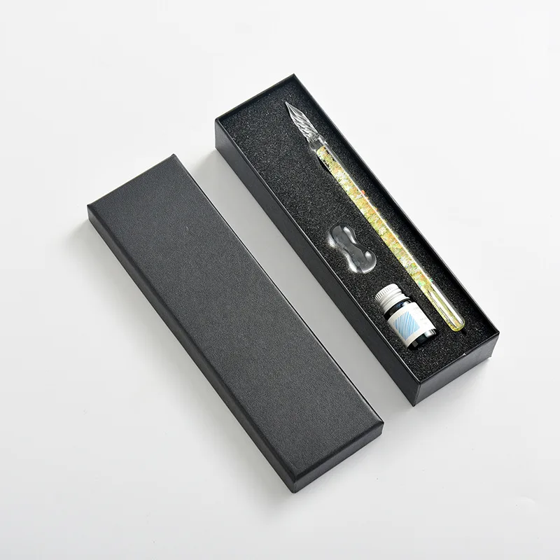 Custom Logo  Calligraphy Glass Dip Pen Set for Art Writing Drawing Signatures