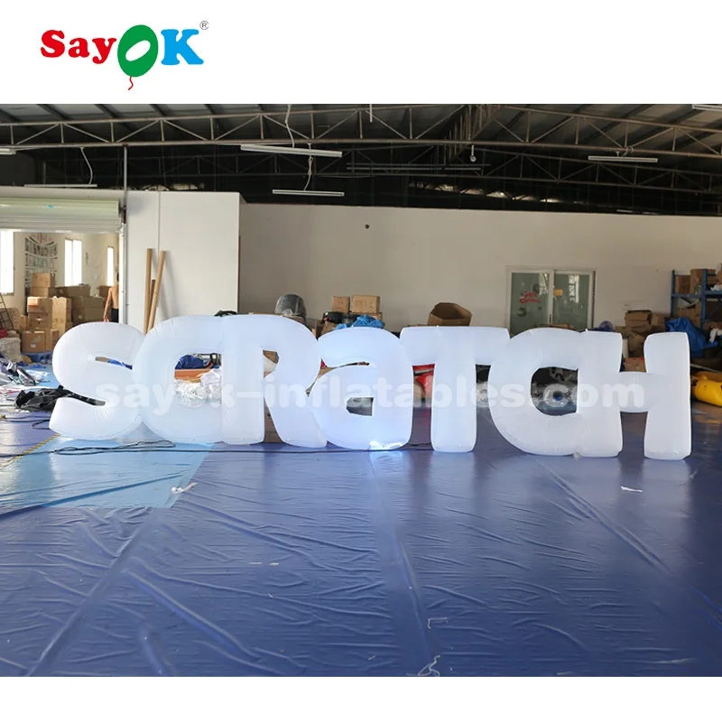 Inflatable Letter Billboard SCRATCH Inflatable Letter With LED Light Inflatable Letter Logo For Advertising Event