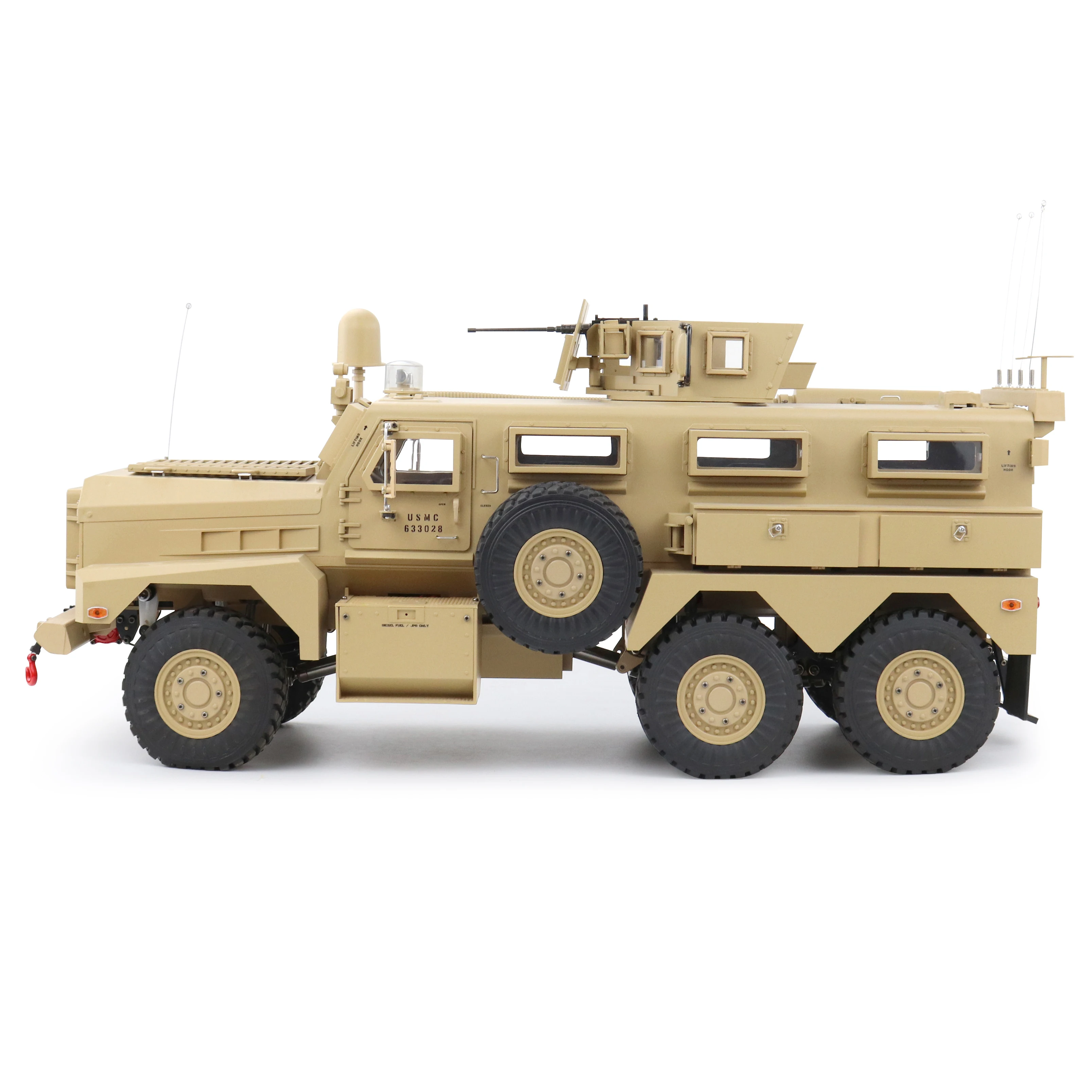 HG-P602Pro Explosion Proof Truck 2.4G 16CH 1:12 Large 6x6 U.S Armored MRAP Vehicle(High Version)