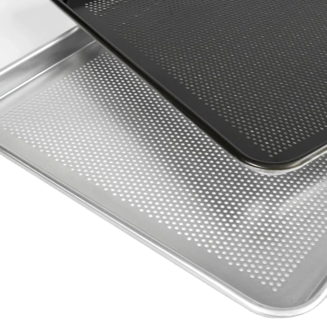 Rectangle Aluminum Perforated Tray Non-stick Baking Pans for Oven Cake Bread