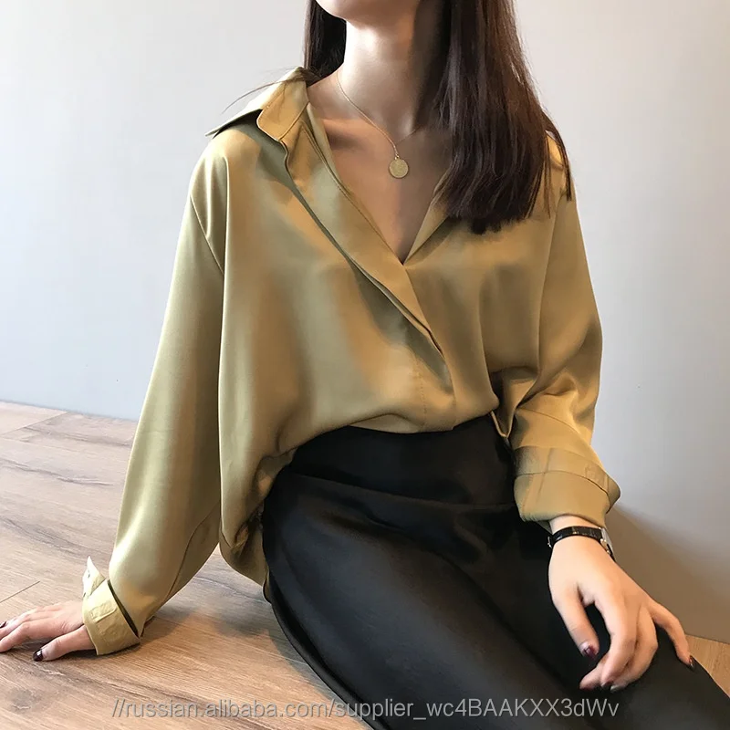 2020 Новый дизайн женские шелковистые блузки топы дамы формальные блузки конструкции