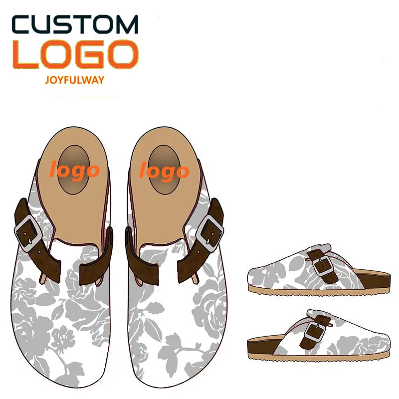 Leather custom Cork Suede Designer Slides custom logo slides  Autumn Winter Loafers Shoes Classic Tan Brown Black Fashion Luxury