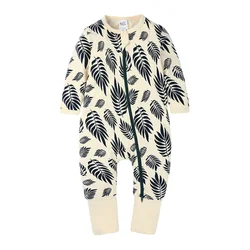 Newborn Baby Double Way Zipper Onesie Jumpsuits Toddler Infant Long Sleeve Rompers Pajamas