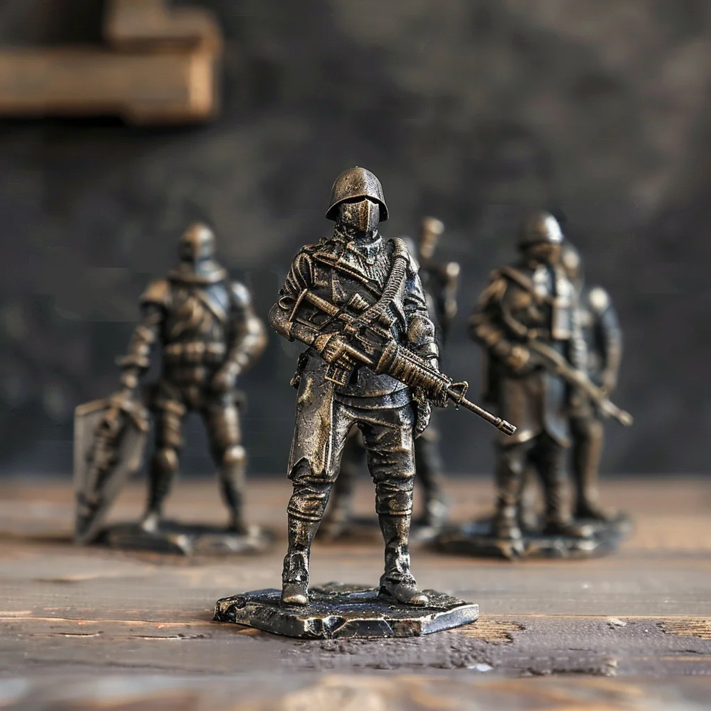 Manufacturer Antique Custom Made Metal 3D Zin Miniature Solider ActionMetal Soldier Figurine Sculpture