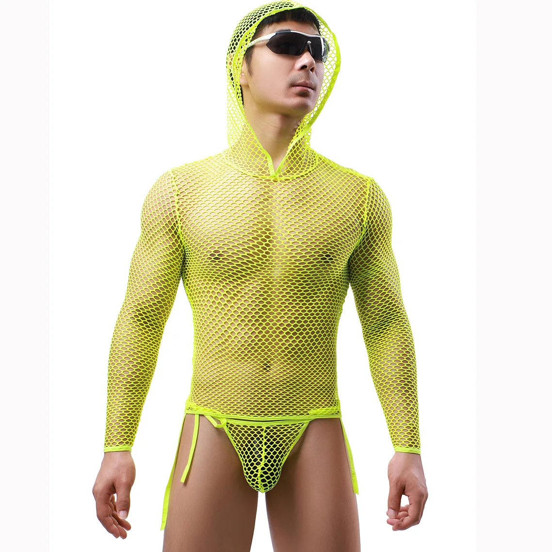 2021 New Style Transparent Mens Fishnet Sexy Underwear Set