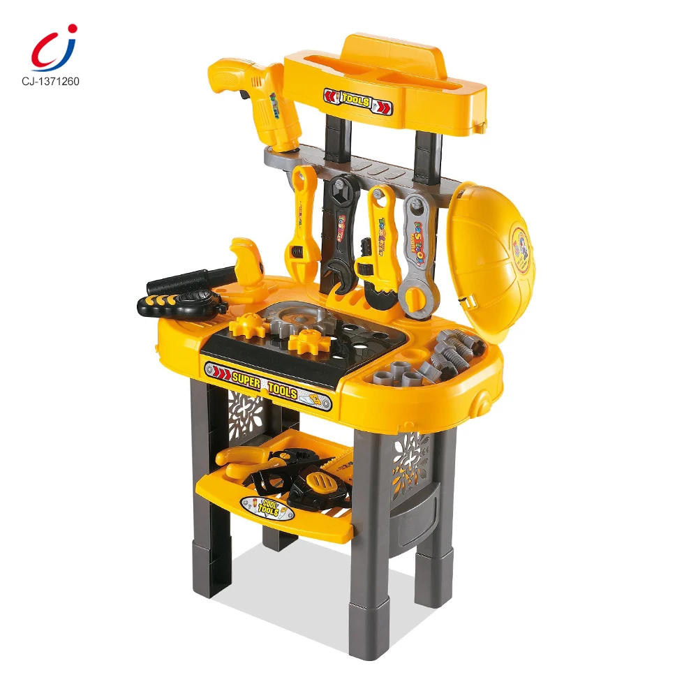 Chengji children play house plastic assemble diy tool table game repair toy workshop mechanic super multi deluxe tool set toys