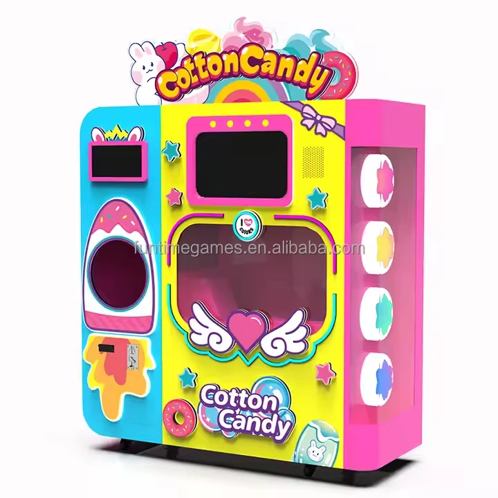 Customized pretty 450w robot cotton vending machine cotton candy machine