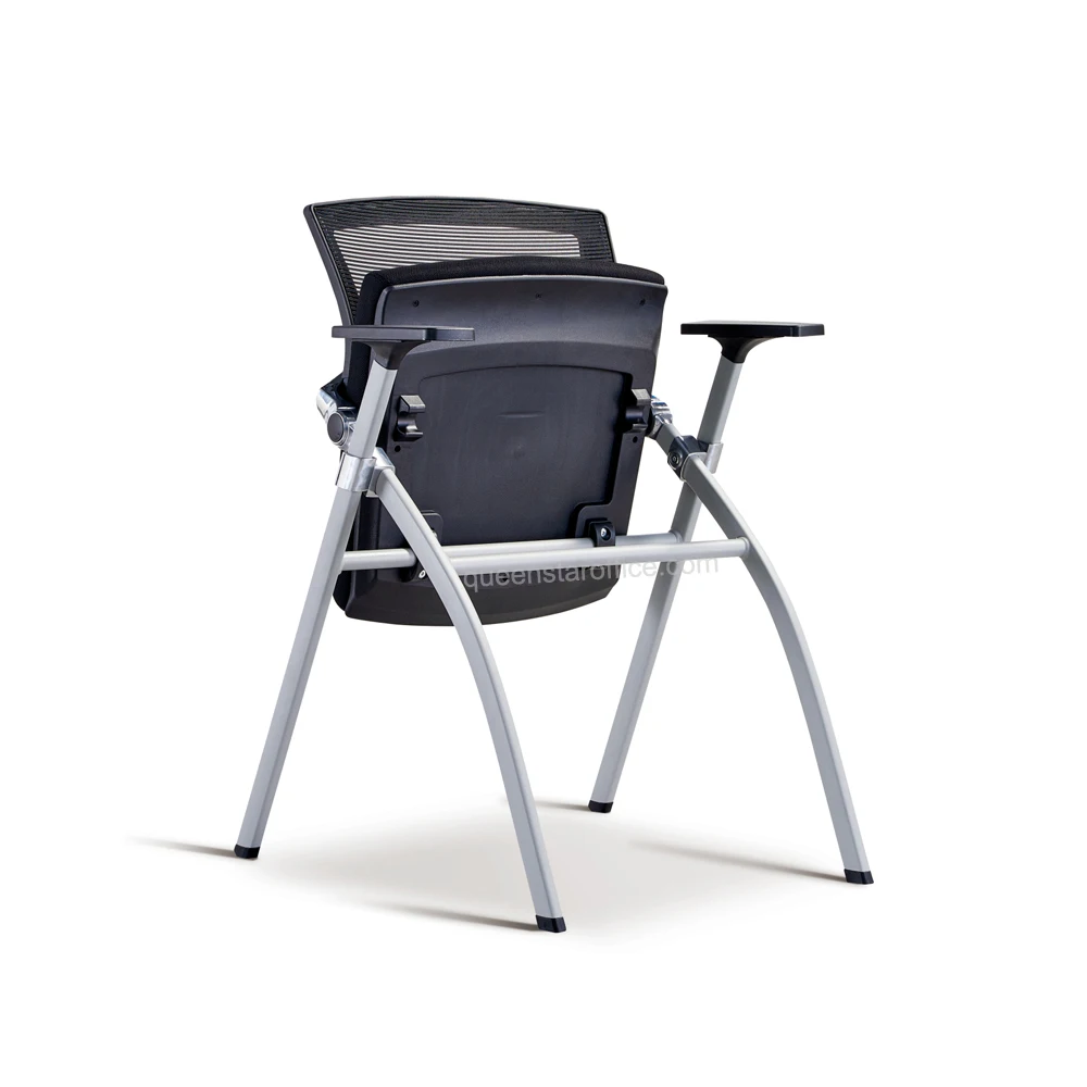 QS-NTC05 school furniture fabric training class chair with writing tablet training room chair